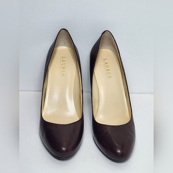 Ralph Lauren Women's Leather High Heel Shoes EUC *Brown* Size 7 1/2 - Picture 2 of 9